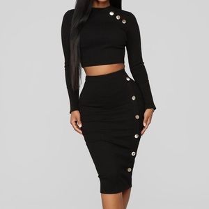 {NWT} FASHION NOVA Button Pusher Ribbed Set